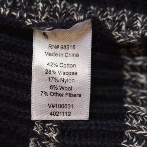 Coldwater Creek Navy & White Striped Boatneck Sweater L - Picture 6 of 7